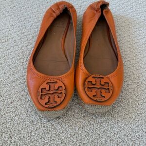 Tory Burch Vibrant Orange Flats